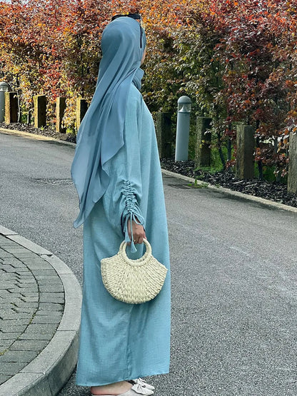 Abaya Manches Cordon — Robe Longue Modeste & Élégante