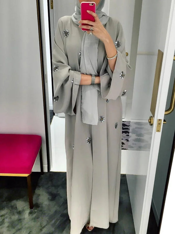 Kimono Turc Broderies Florales & Perles — Mode Modeste | NOOR CREA