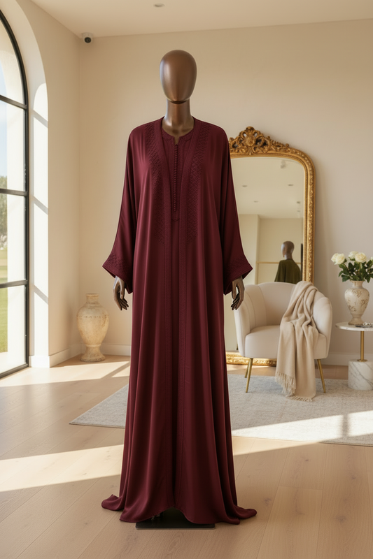 Abaya Rouge Bordeaux